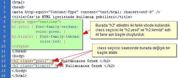 Cssin Html İ&ccedil;erisinde Kullanım Şekilleri, Puseduo Class &Ouml;rnekleri