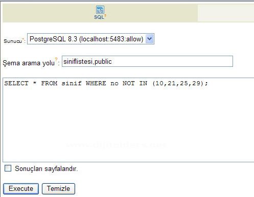 Postgresql Where Kullanımı In Ve Not In, Any, Some, All